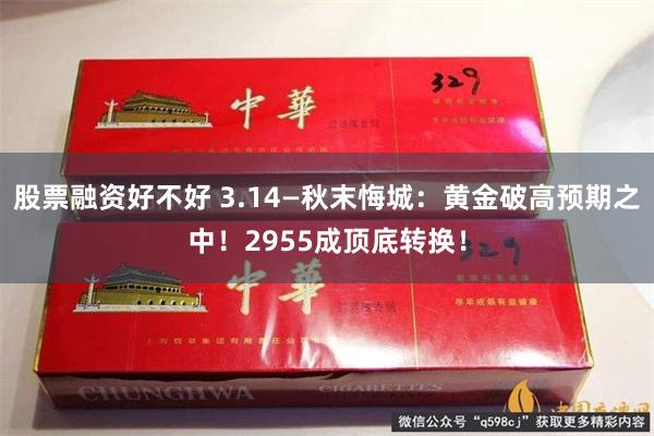 股票融资好不好 3.14—秋末悔城：黄金破高预期之中！2955成顶底转换！